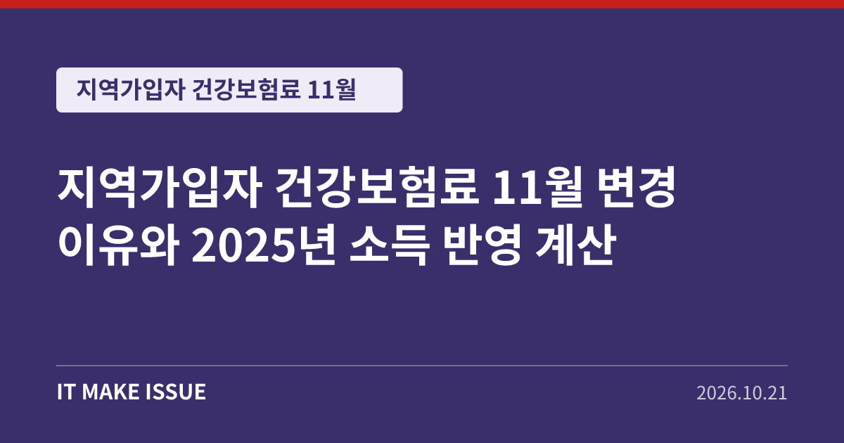 지역가입자 건강보험료 11월 변경 이유와 2025년 소득 반영 계산 대표 이미지