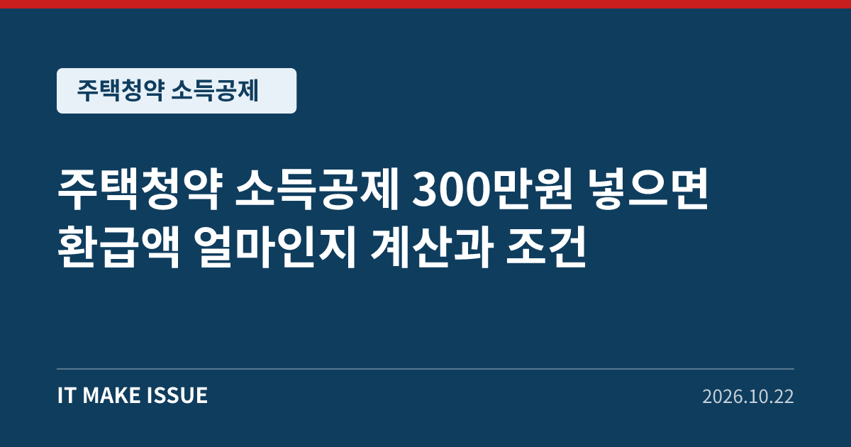 주택청약 소득공제 대표 이미지 - 300만원 넣으면 환급액 계산과 조건