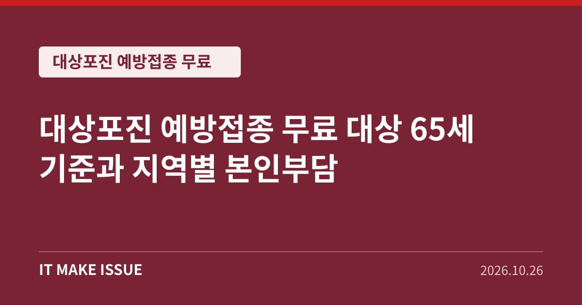 대상포진 예방접종 무료 대표 이미지 - 65세 기준과 지역별 본인부담
