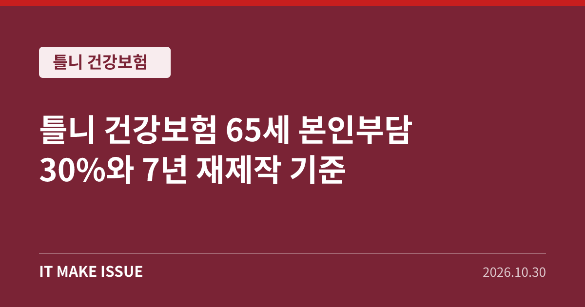 틀니 건강보험 대표 이미지 - 65세 본인부담 30%와 7년 재제작 기준